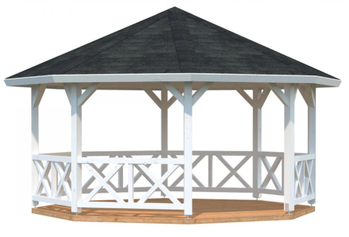 Kiosque jardin traité blanc