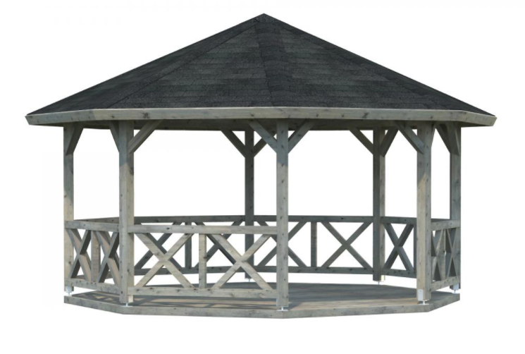 Kiosque jardin traité gris