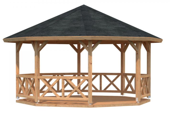 Kiosque jardin traité marron