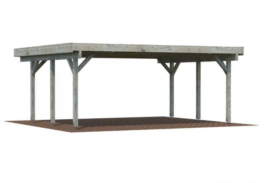Carport bois 20,6m² gris