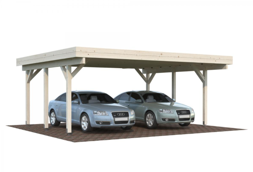 Carport bois 20,6m² naturel