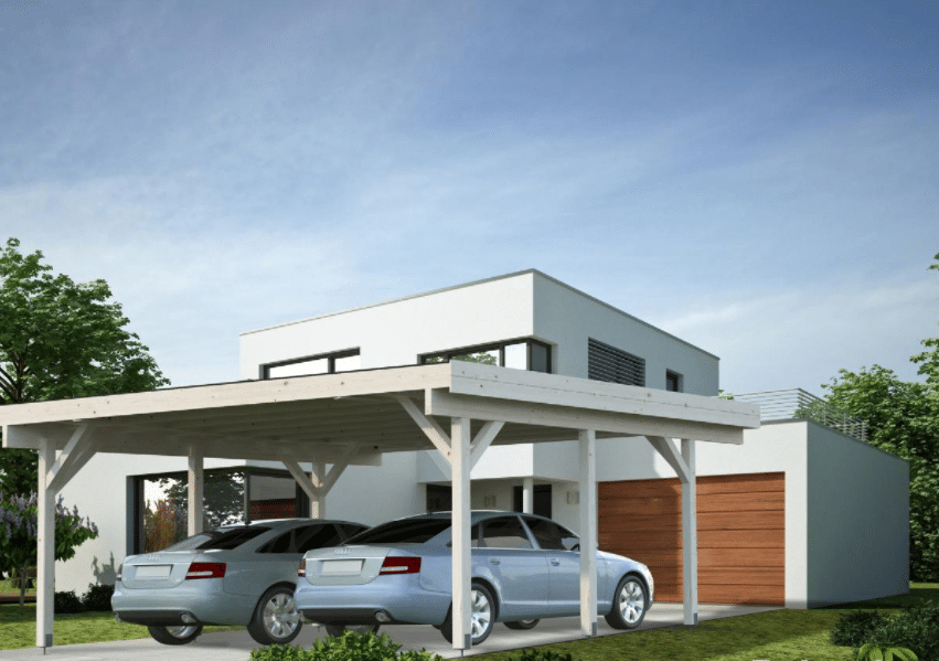 Carport bois 20,6m²